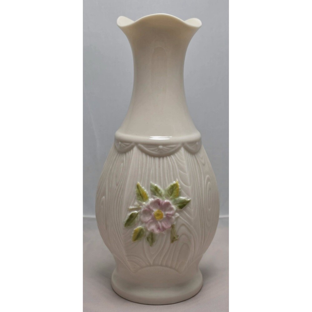 Vintage 1986 Belleek Collectors Society "Wild Irish Rose" Vase *Limited Ed. #528